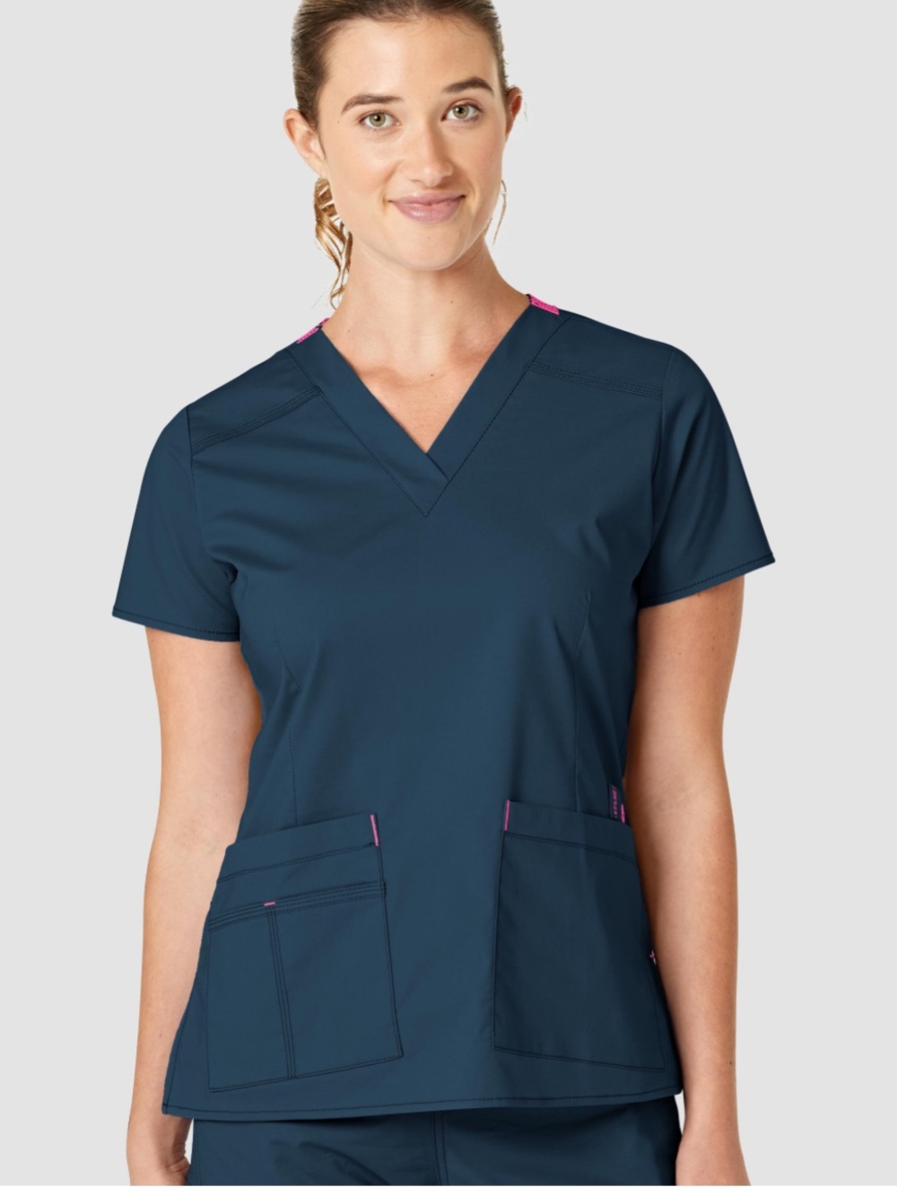 WonderWink scrub wonderflex NEW  VNeck Scrub Top CAR Blue 6108 SMALL